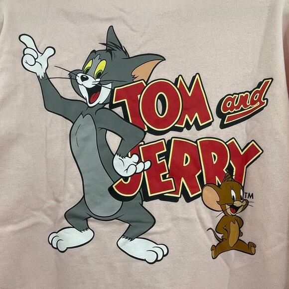 Tom and Jerry Looney Tunes Womens Button Down Shirt Jacket Collared Medium NEW - Picture 1 of 6